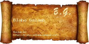 Blaho Galamb névjegykártya